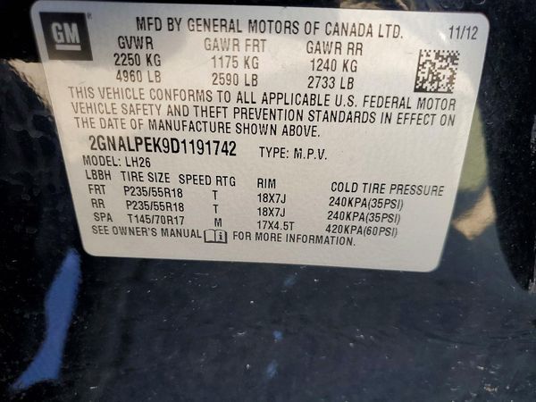 2013 CHEVROLET EQUINOX 2LT — VINS