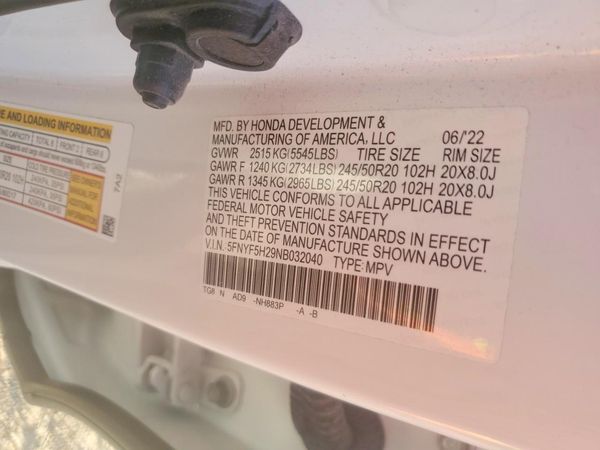 2022 HONDA PILOT SE