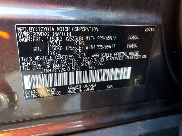 2019 TOYOTA RAV4 LE