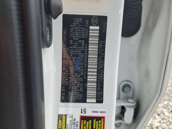 2022 TOYOTA CAMRY LE