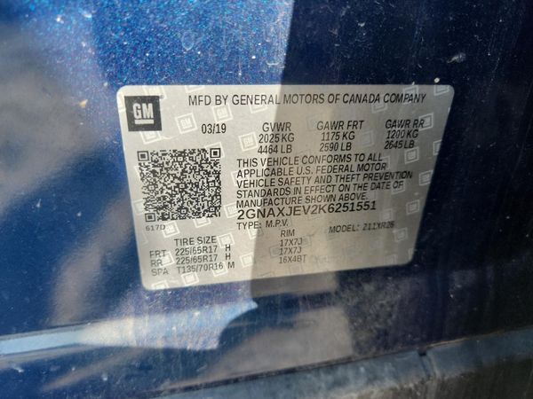 2019 CHEVROLET EQUINOX LT (2FL) — VINS