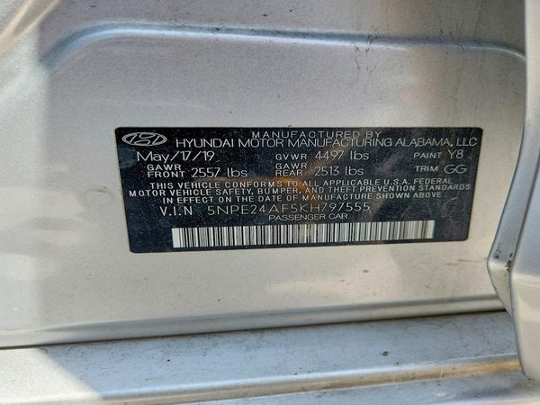 2019 HYUNDAI SONATA Eco Turbo, SE — VINS