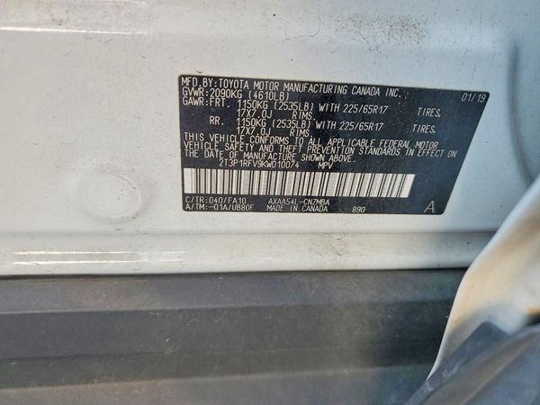 2019 TOYOTA RAV4 XLE / XLE Premium 4WD