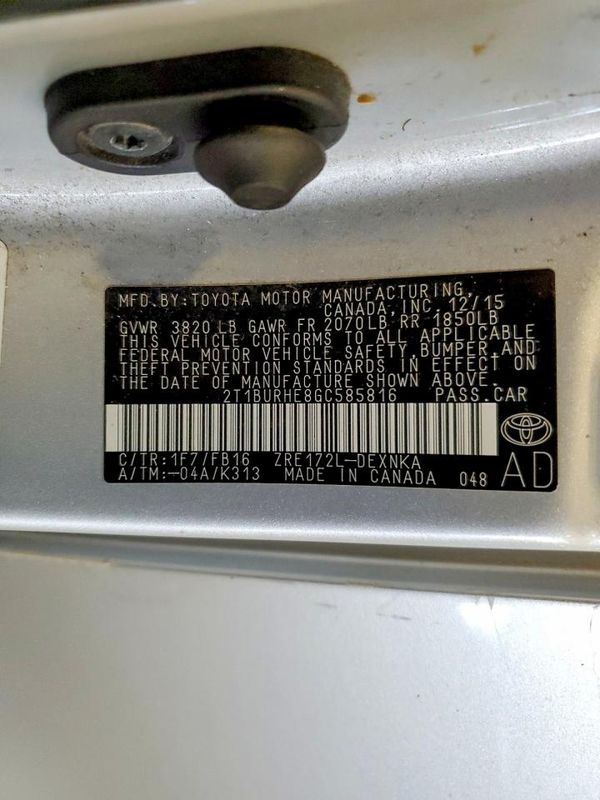 2016 TOYOTA COROLLA L/LE