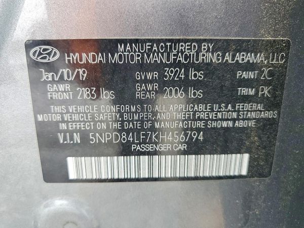 2019 HYUNDAI ELANTRA