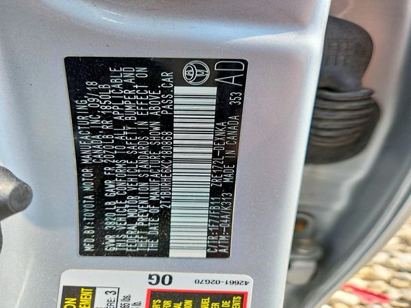 2019 TOYOTA COROLLA L/LE/SE/XLE/XSE