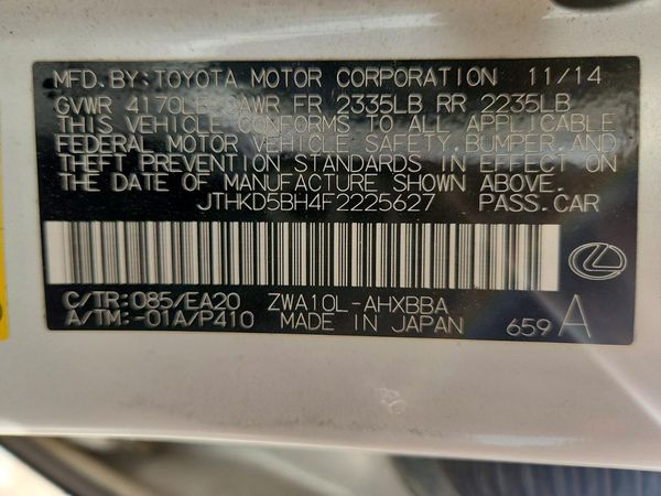 2015 LEXUS CT 200h