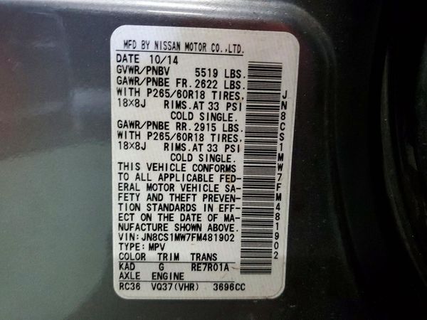 2015 INFINITI QX70