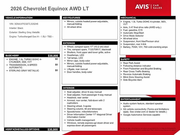 2026 CHEVROLET EQUINOX 2LT