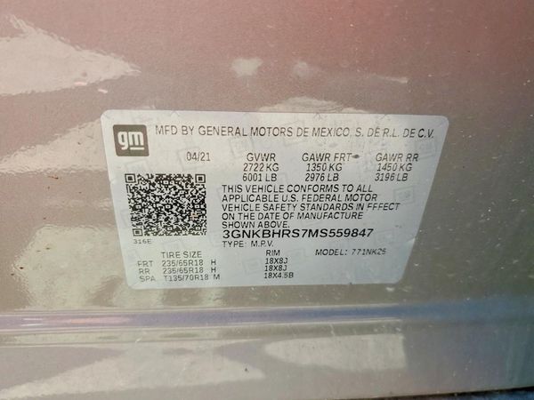 2021 CHEVROLET BLAZER 2LT — VINS
