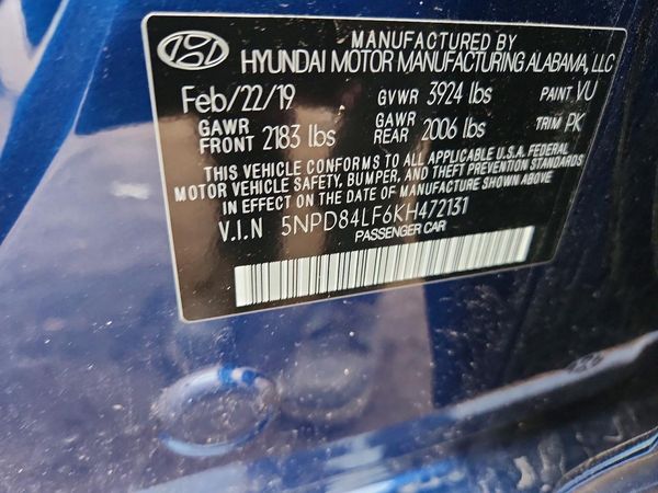 2019 HYUNDAI ELANTRA