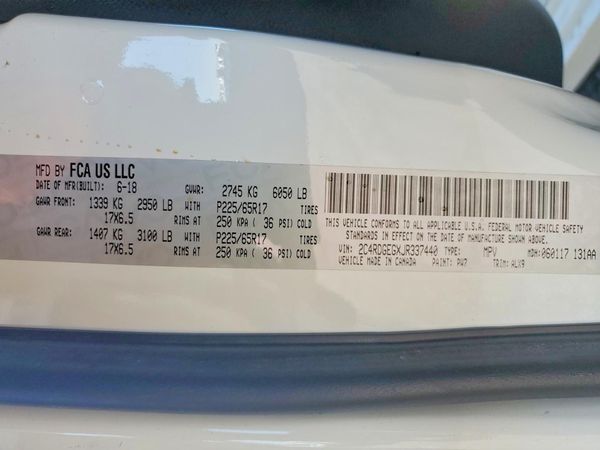 2018 DODGE GRAND CARAVAN GT (US), GT FWD (Can)