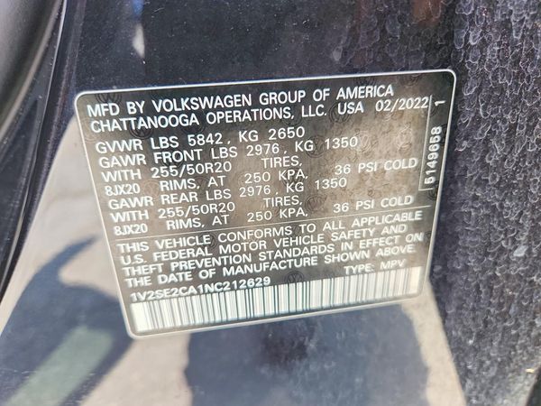 2022 VOLKSWAGEN ATLAS CROSS SPORT