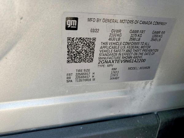 2022 CHEVROLET EQUINOX LT (2FL)