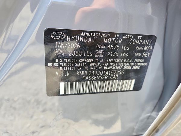 2026 HYUNDAI SONATA Blue — VINS
