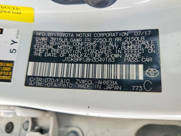 2017 TOYOTA PRIUS One/Two