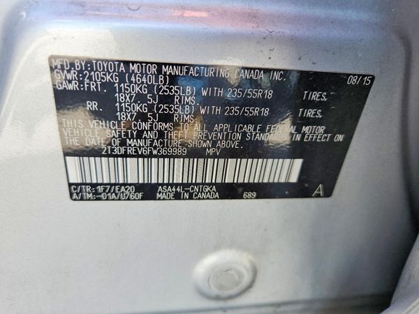 2015 TOYOTA RAV4 Limited (G Grade)