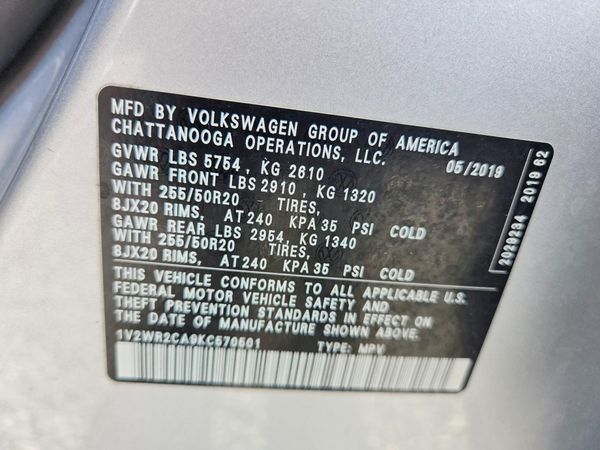 2019 VOLKSWAGEN ATLAS