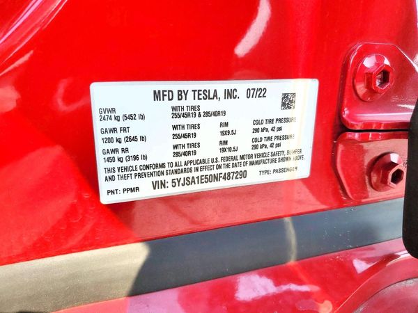 2022 TESLA MODEL S