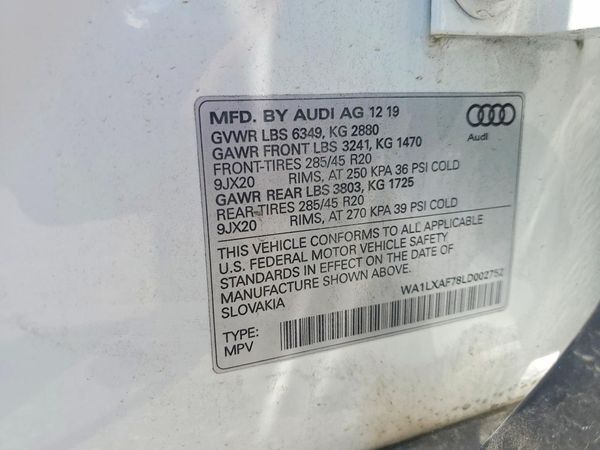 2020 AUDI Q7 quattro Premium Plus — VINS