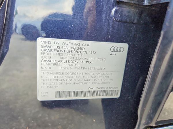 2016 AUDI Q5 quattro Premium Plus — VINS