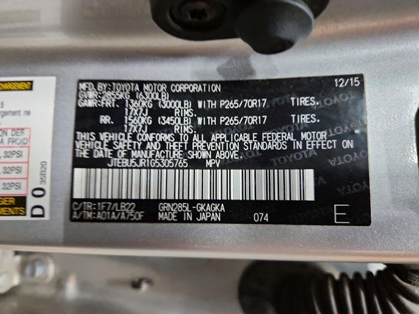 2016 TOYOTA 4RUNNER Base Grade
