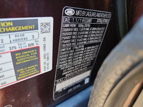 2019 LAND ROVER RANGE ROVER HSE