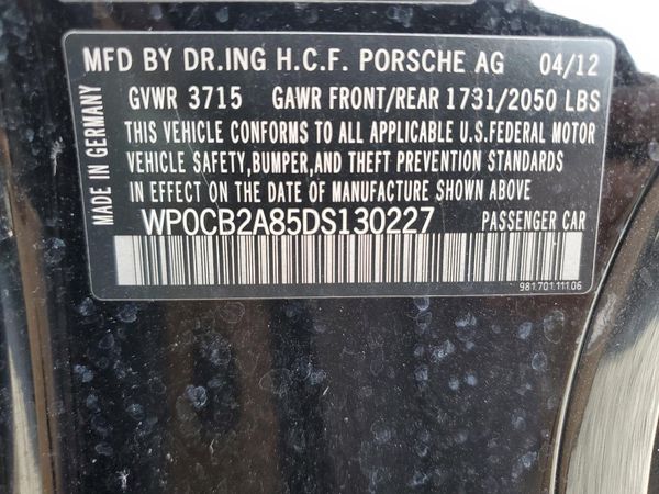 2013 PORSCHE BOXSTER