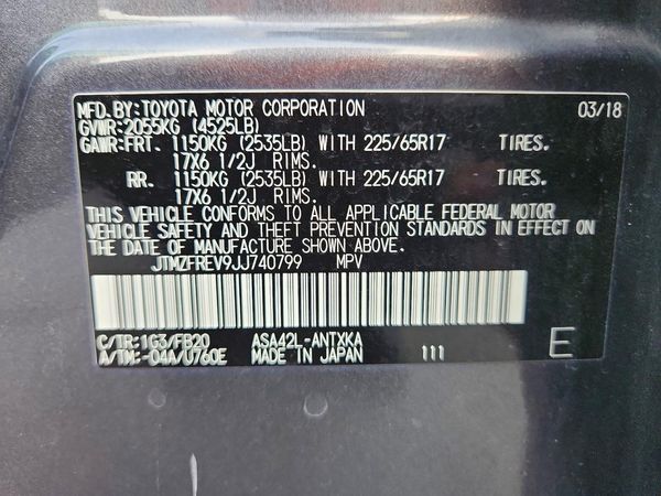 2018 TOYOTA RAV4 LE