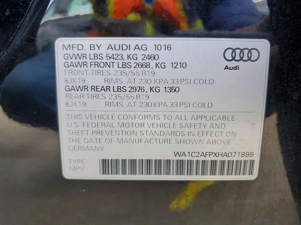 2017 AUDI Q5 quattro Premium — VINS