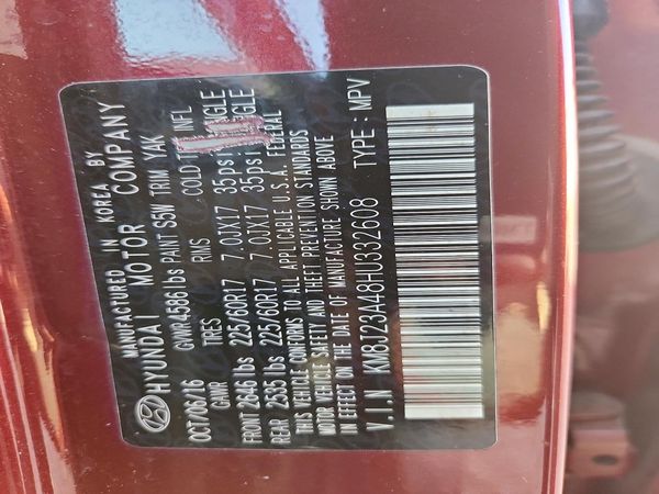 2017 HYUNDAI TUCSON SE (no options)