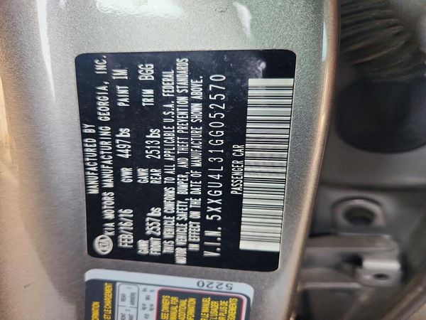 2016 KIA OPTIMA GLS, JSL
