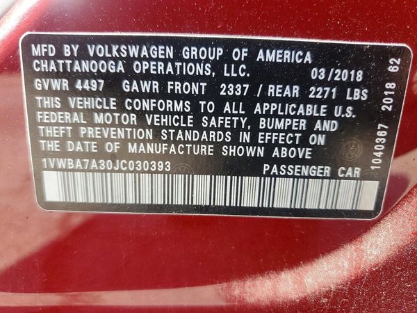 2018 VOLKSWAGEN PASSAT SE, SE w/ Technology