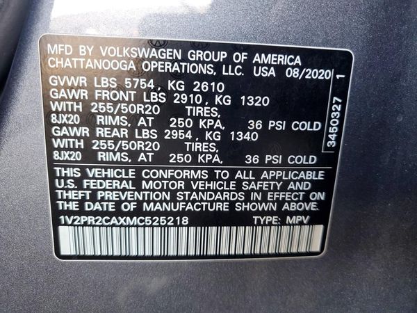 2021 VOLKSWAGEN ATLAS