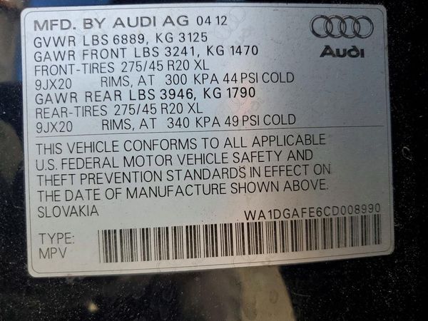 2012 AUDI Q7 S Line Prestige