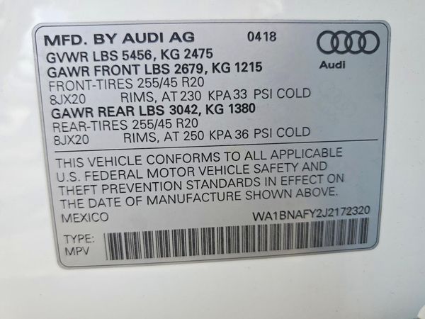 2018 AUDI Q5 quattro Premium Plus