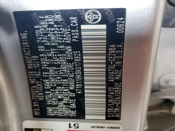 2019 TOYOTA CAMRY L/LE/SE/XLE