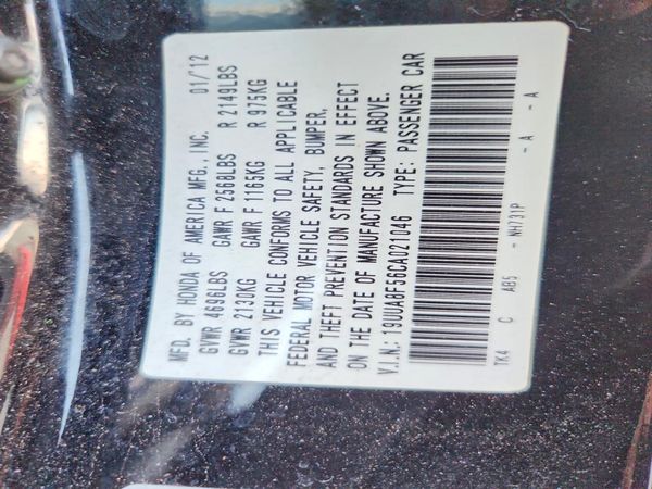 2012 ACURA TL TECH