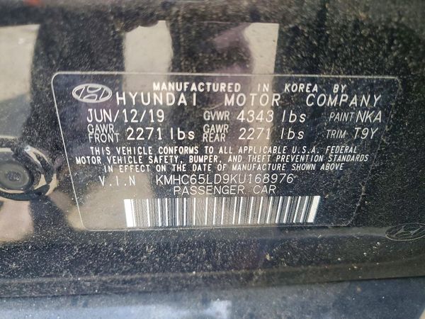 2019 HYUNDAI IONIQ PLUG-IN HYBRID