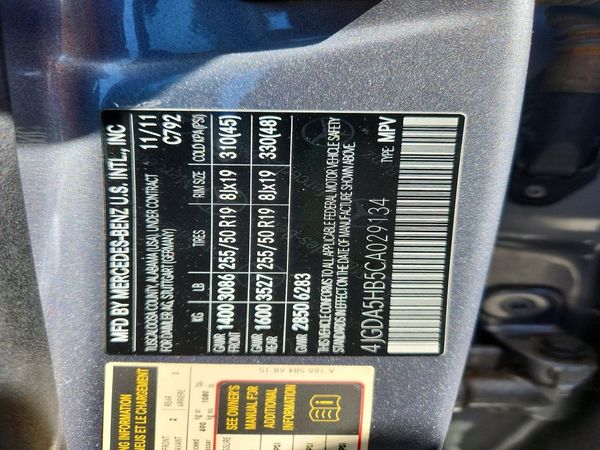 2012 MERCEDES-BENZ ML ML350 4-MATIC