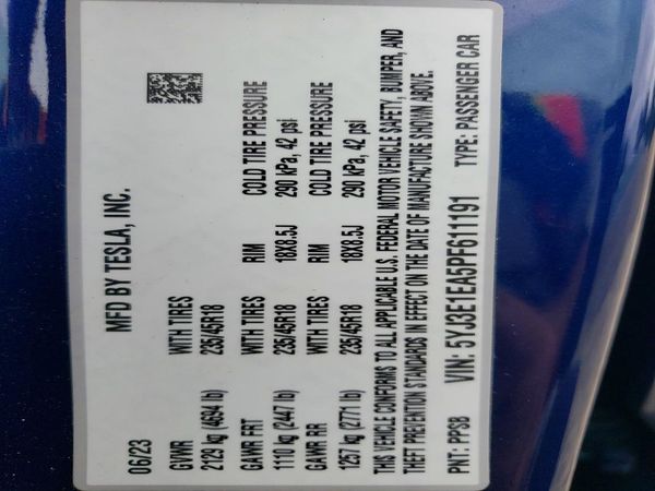 2023 TESLA MODEL 3