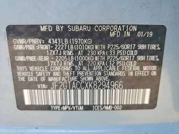2019 SUBARU CROSSTREK Premium