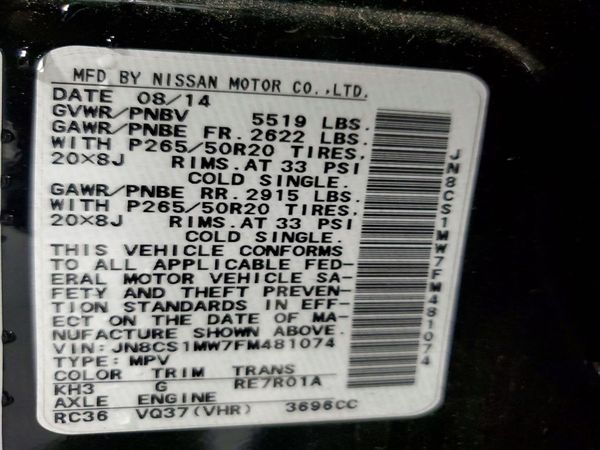 2015 INFINITI QX70
