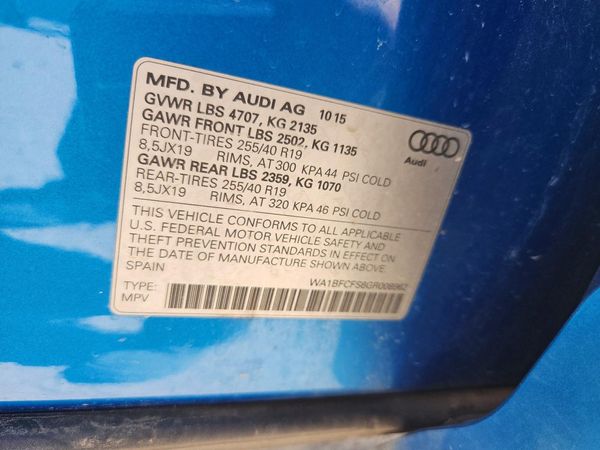 2016 AUDI Q3 Premium Plus — VINS
