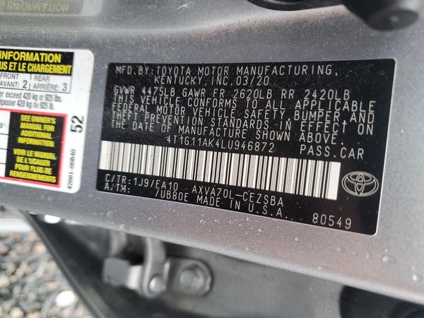 2020 TOYOTA CAMRY
