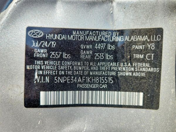 2019 HYUNDAI SONATA