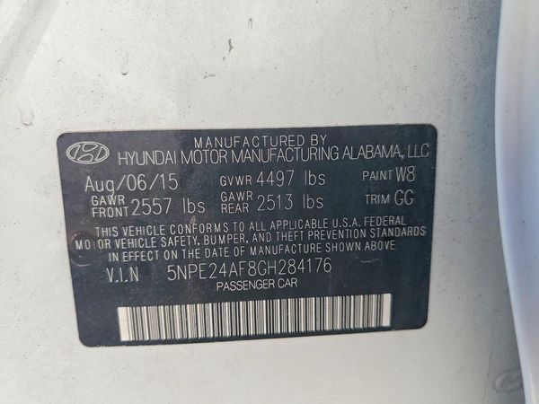 2016 HYUNDAI SONATA
