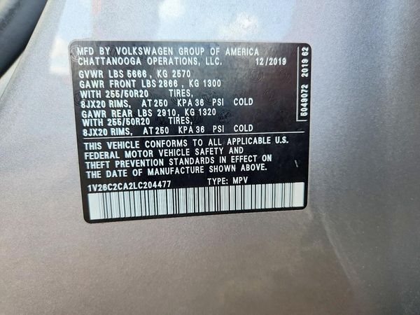 2020 VOLKSWAGEN ATLAS CROSS SPORT SE