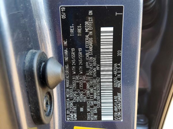 2019 TOYOTA HIGHLANDER Ltd/Ltd Platinum