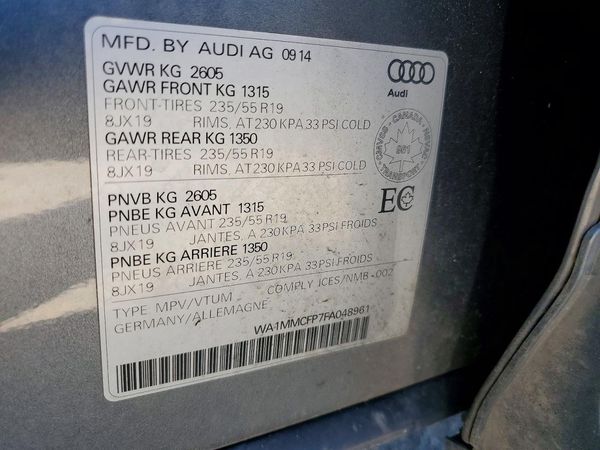 2015 AUDI Q5 S Line Technik
